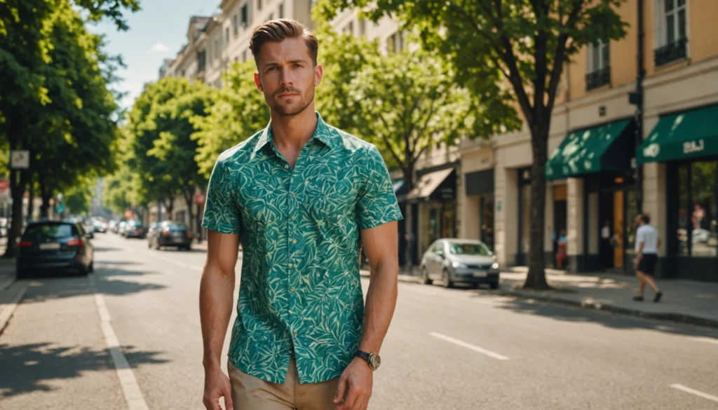 chemise manche courte homme tendance