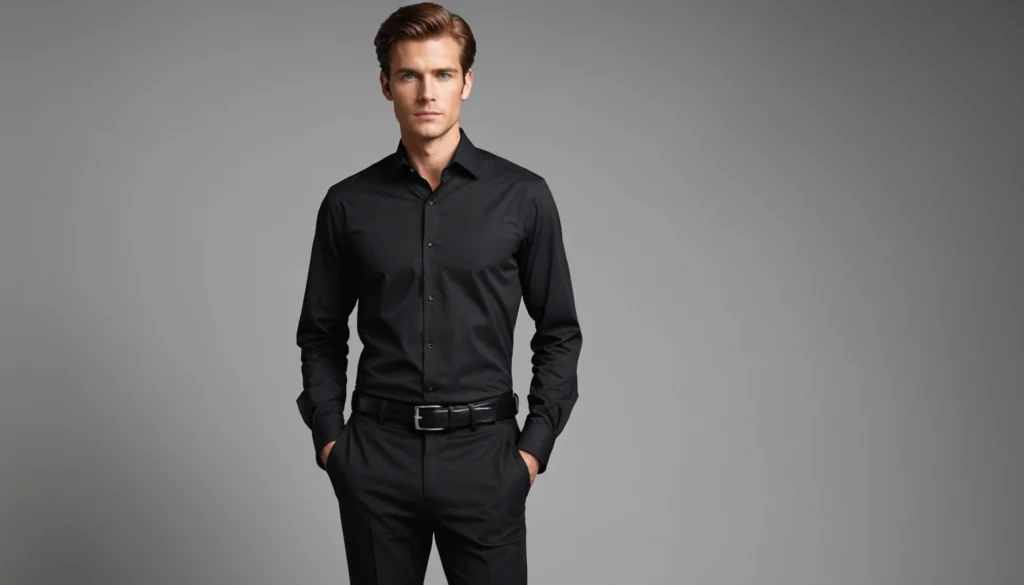chemise costume noir