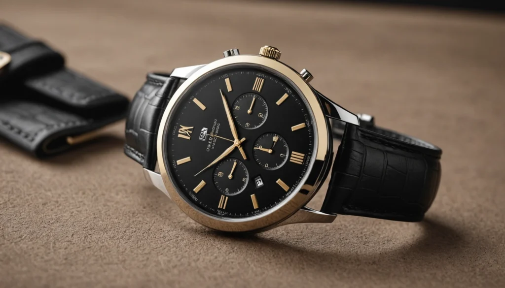 montre cadran noir homme